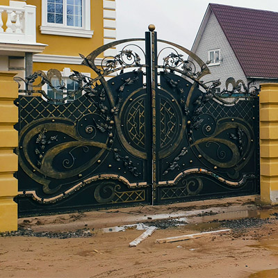 Кованые ворота в стиле модерн
